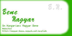 bene magyar business card